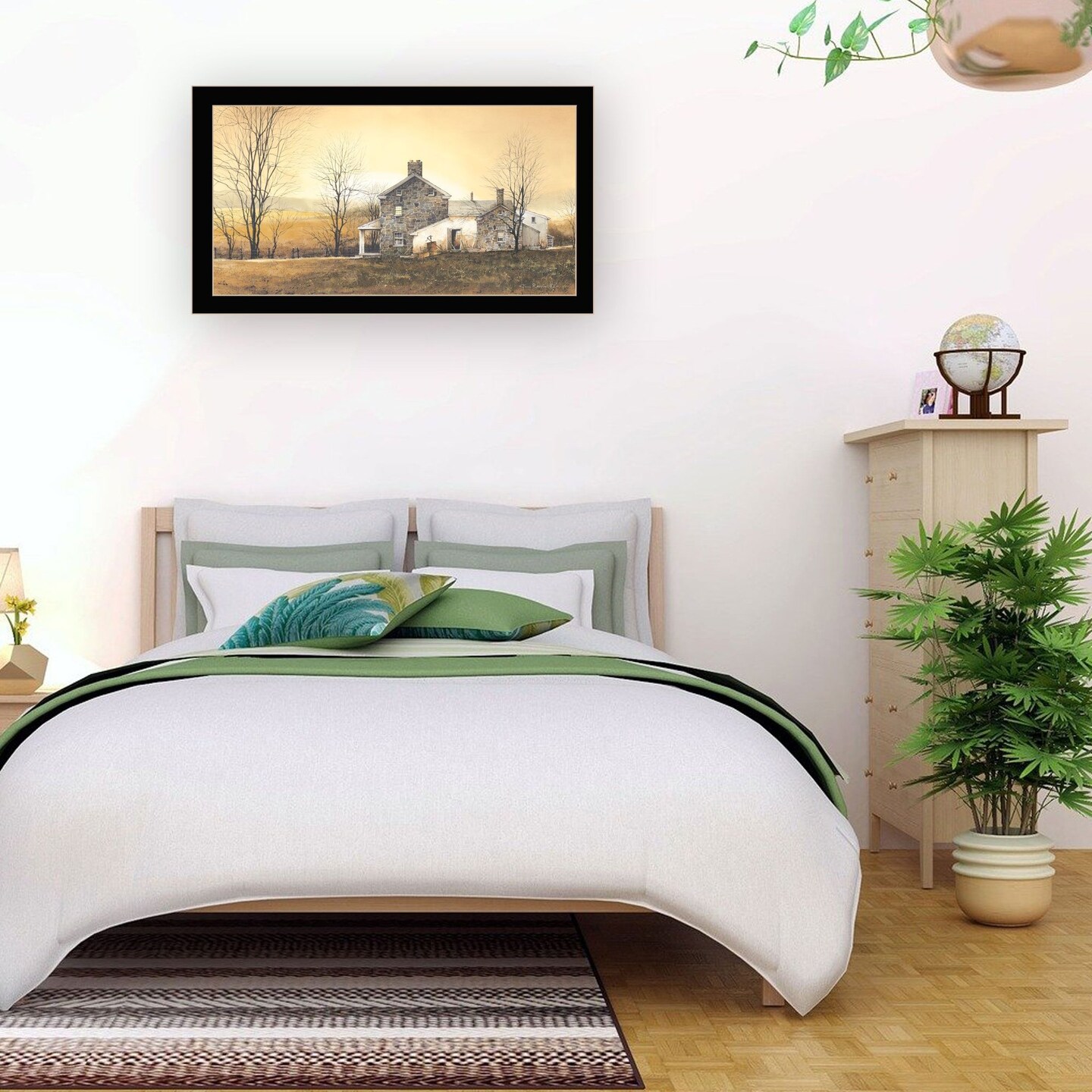 Edge Collections - 32" x 18" - Brown - Artisan John Rossini Rising Early Framed Print - 1 Piece