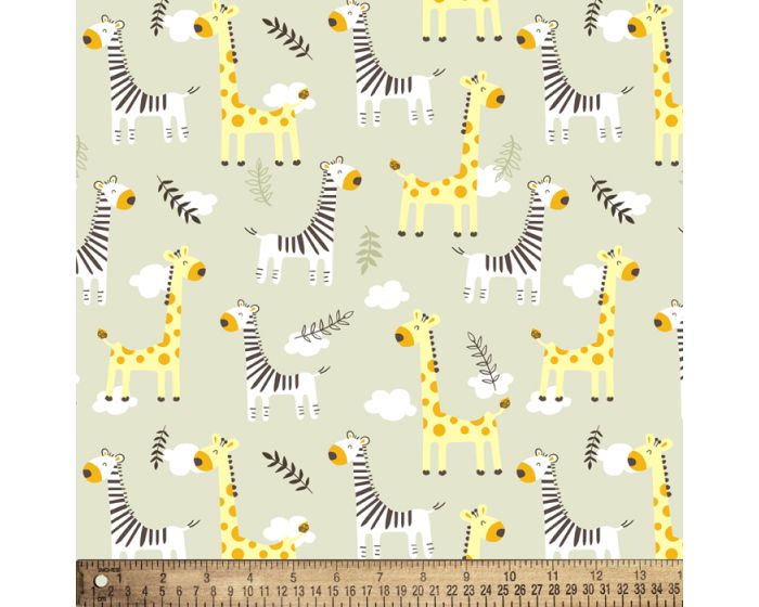 Zebra Giraffe Nursery Cotton Fabric | By the Yard | Sewing and Crafting | 44 inches wide