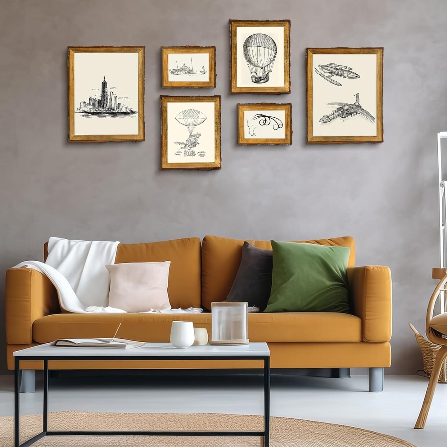 Golden State Art, 5x7 Picture Frame Rustic Brown,(1 Pack)8.03&#x22;L x 6.02&#x22;W