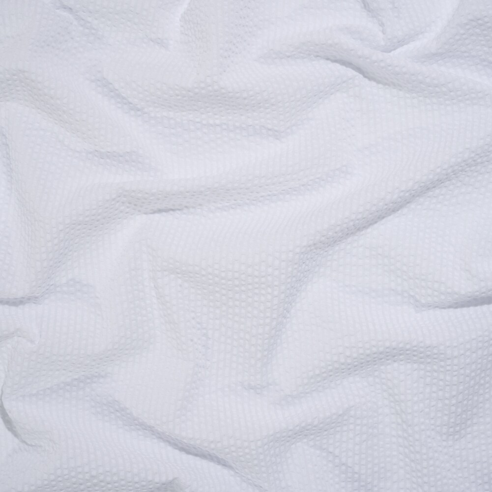 1 Yard White on White Candy Striped Polyester and Cotton Seersucker