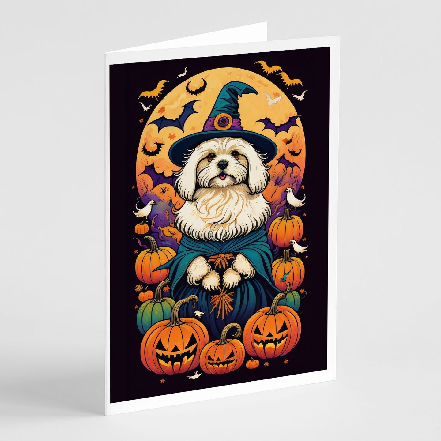 Edge Collections - 5" x 7" - Multicolor - Witchy Halloween Greeting Cards with Envelopes - 8 Pieces