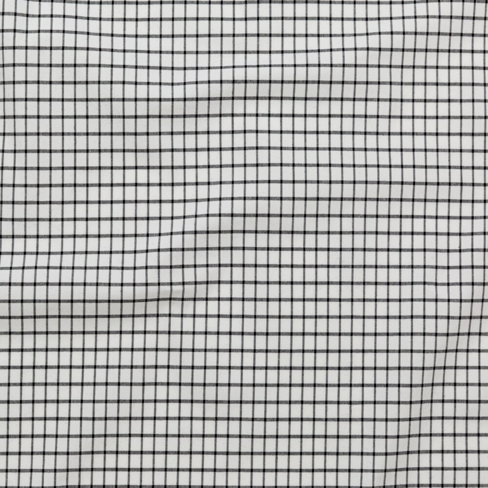 1 Yard White and Black Checkered Heavy Stretch Cotton Woven Fabric