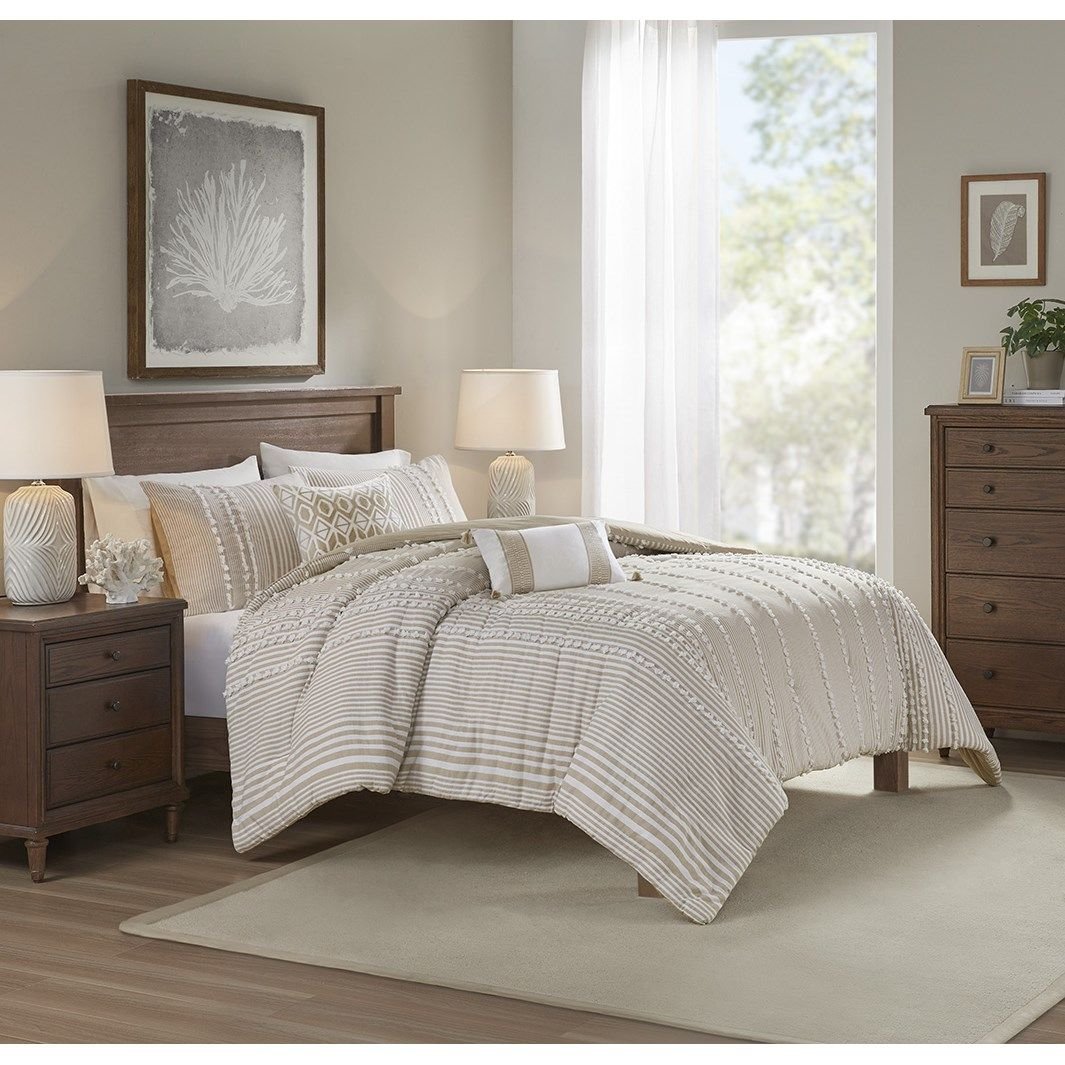 Edge Collections - 36" x 20" - Brown - Harbor House King Taupe Cotton Duvet Set - 3 Piece