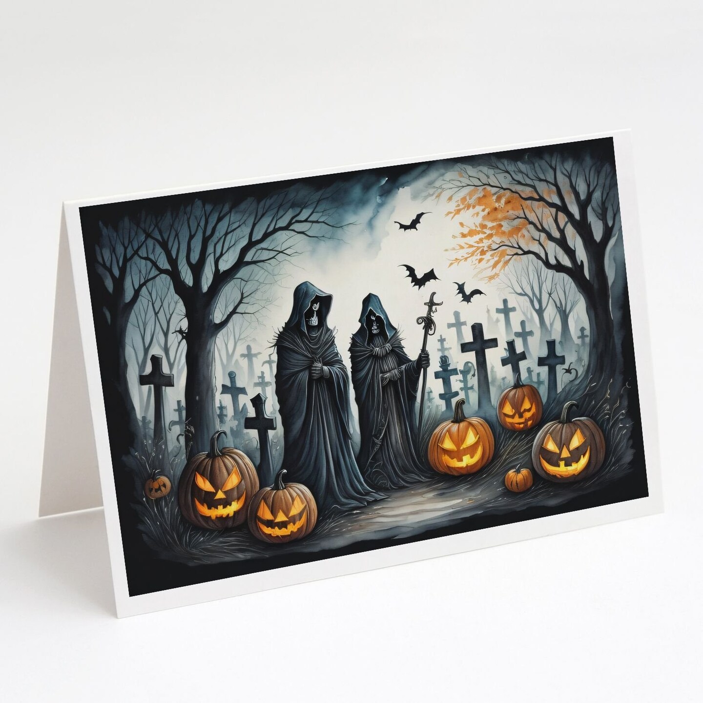 Edge Collections - 5" x 7" - Multicolor - Halloween Greeting Cards Blank Cards with Envelopes - 8 Pieces