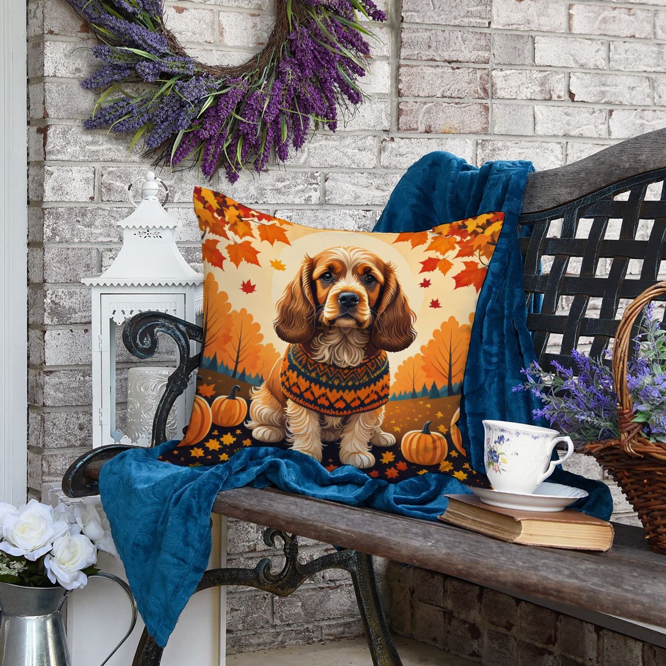 Edge Collections - 18" x 18" - Multicolor - Cocker Spaniel Decorative Pillow - Indoor Outdoor Use - 1 Piece
