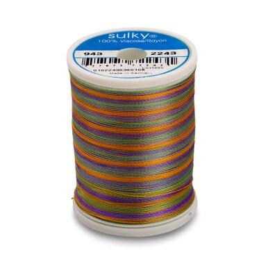 Sulky 40 Wt. Rayon Multi-Color Thread - Med. Green/Purple/Gold - 850 yd. Spool