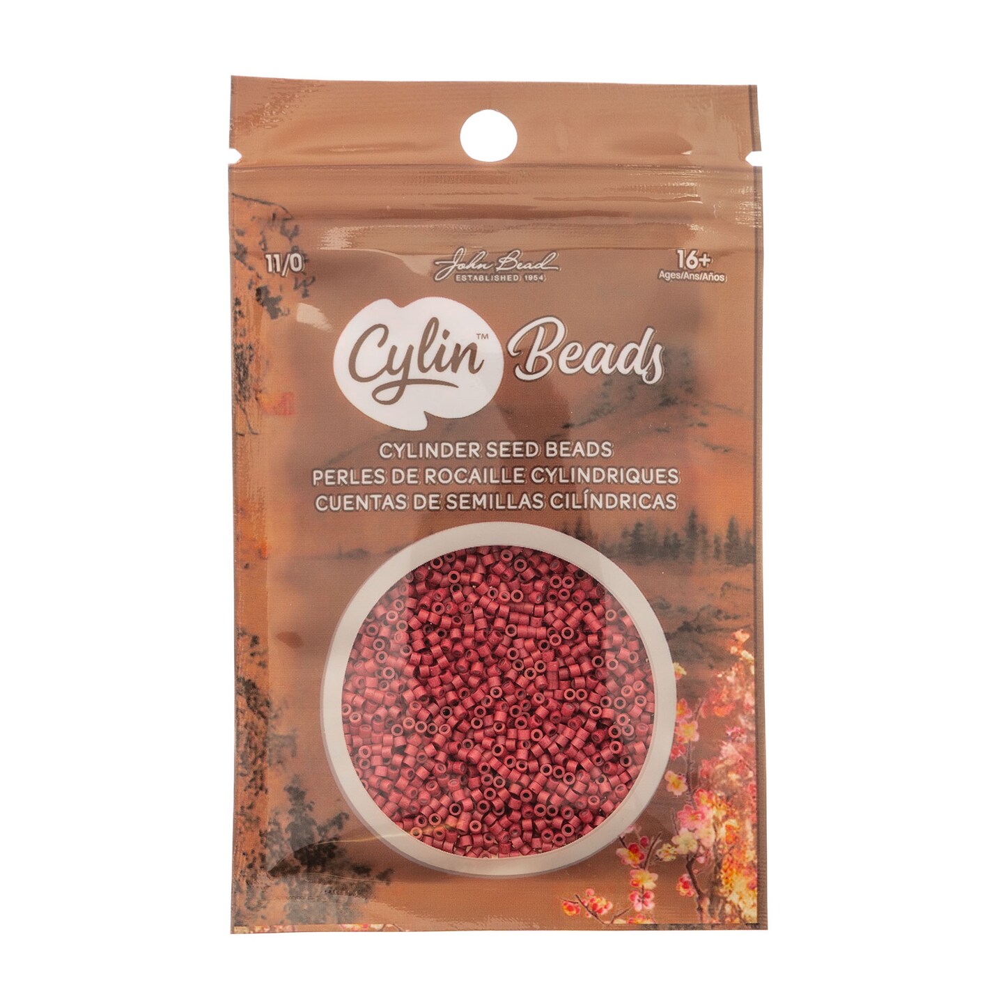 John Bead Opaque Matte Finish Cylin Beads 11/0 Glass Cylindrical Seed Beads, 25g