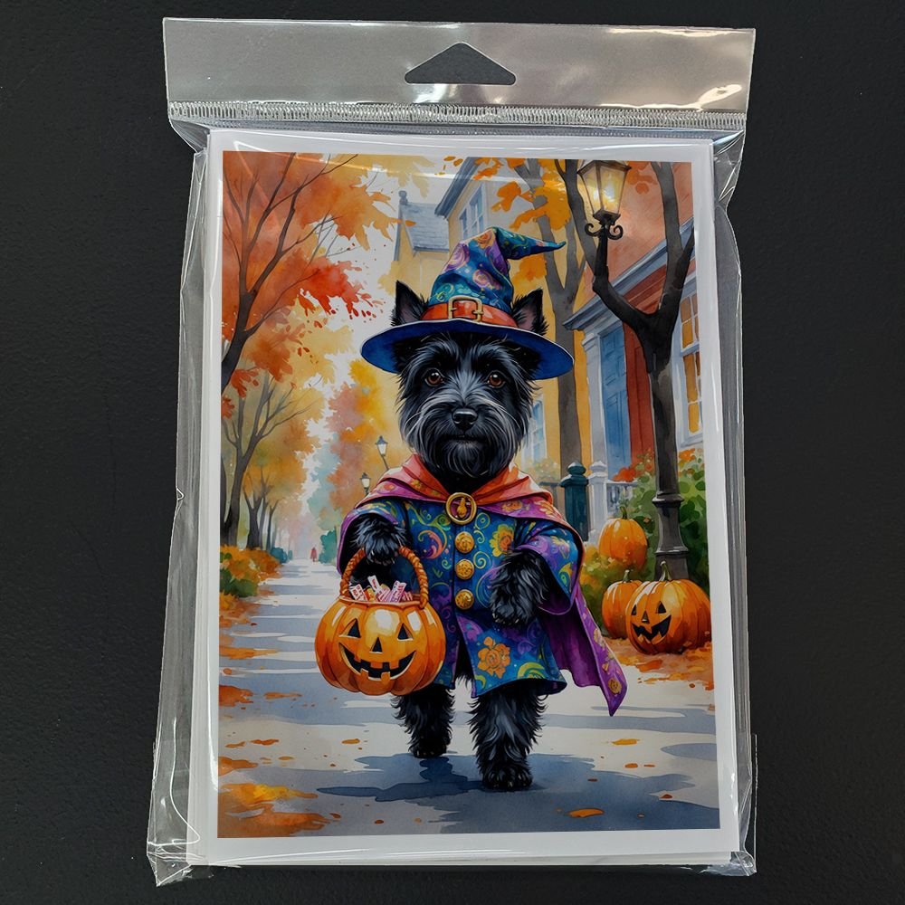 Edge Collections - 5" x 7" - Multicolor - Scottish Terrier Halloween Greeting Cards - 8 Pieces