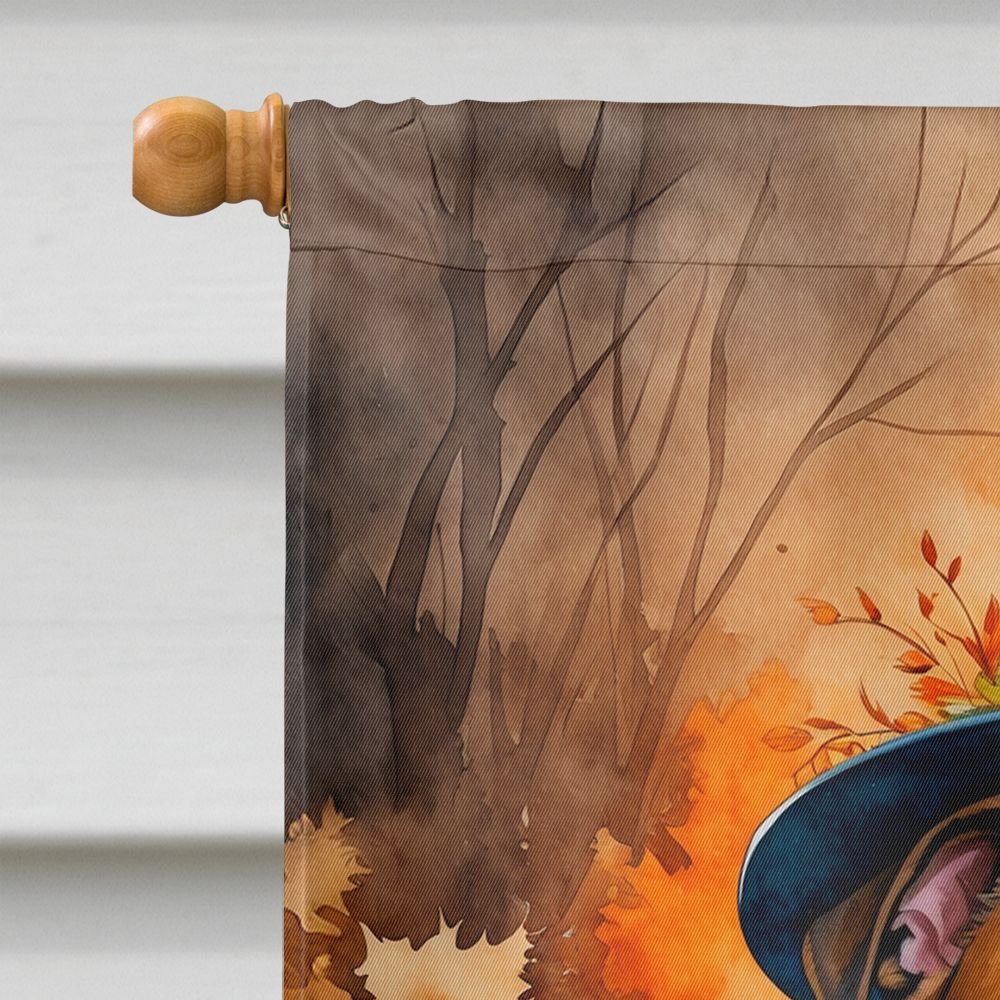 Edge Collections - 28&#x22; x 40&#x22; - Multicolor - English Bulldog Thanksgiving House Flag Decorative Sleeve Pole Banner - 1 Piece