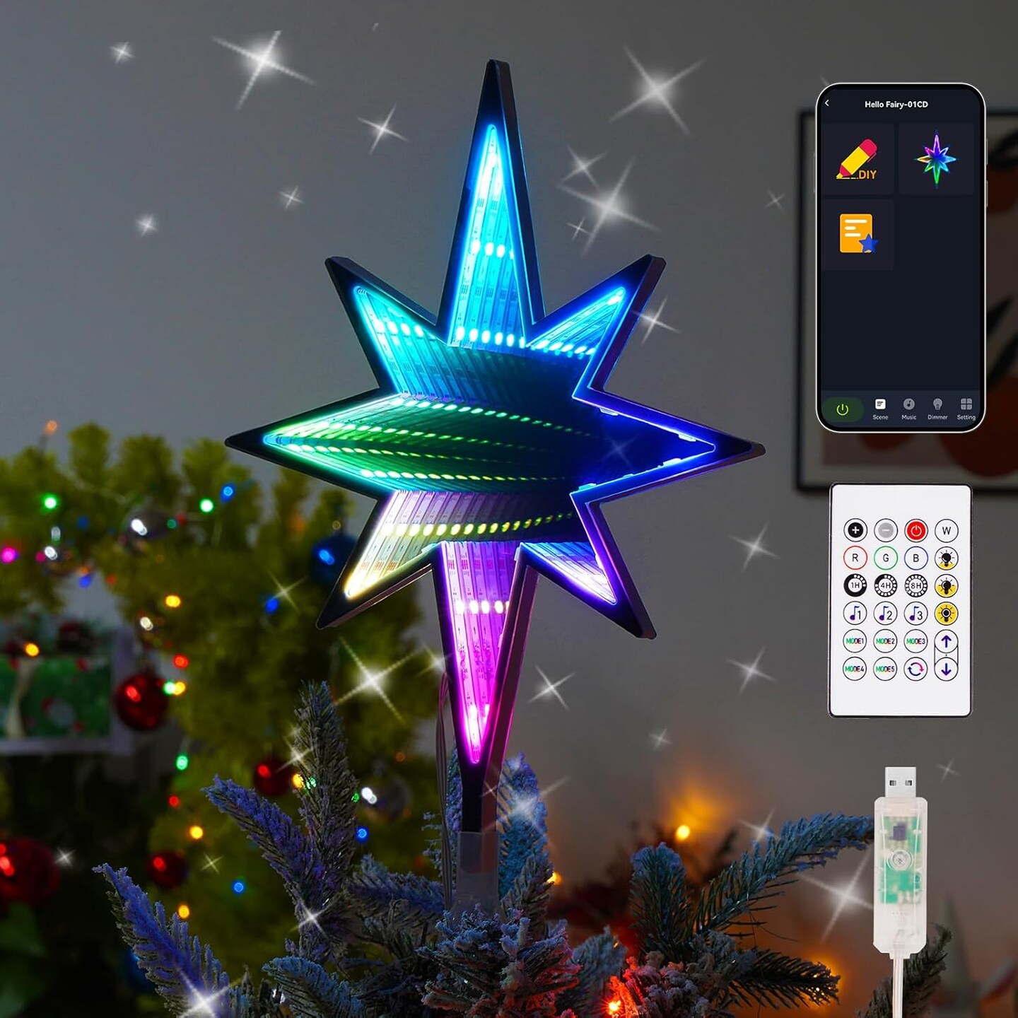 Smart Christmas Tree Topper Star (Rgb ( Red, Green , Blue) | Michaels
