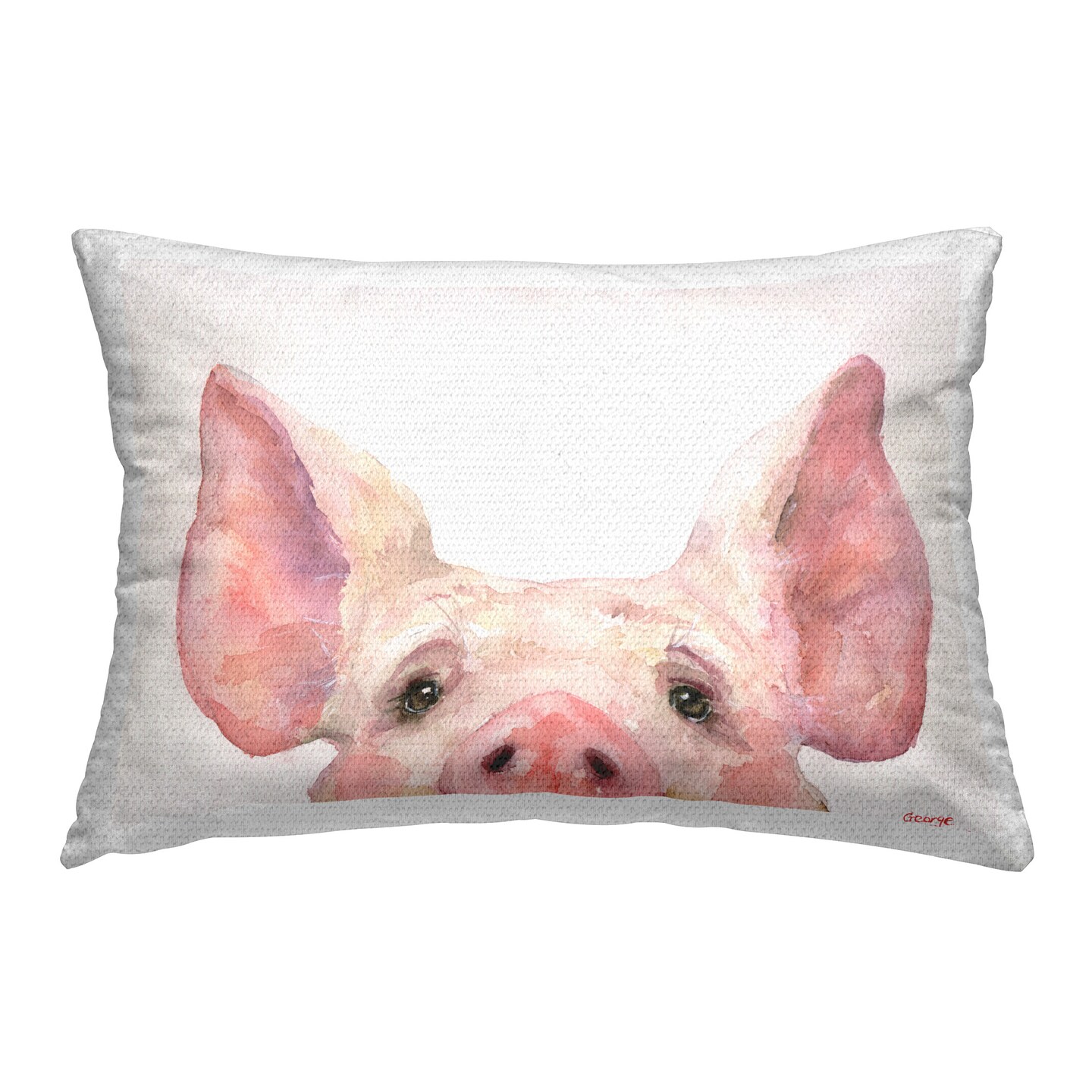 Cute Piglet Face Design by GeorgeDyachenkoArt Outdoor Printed Pillow 