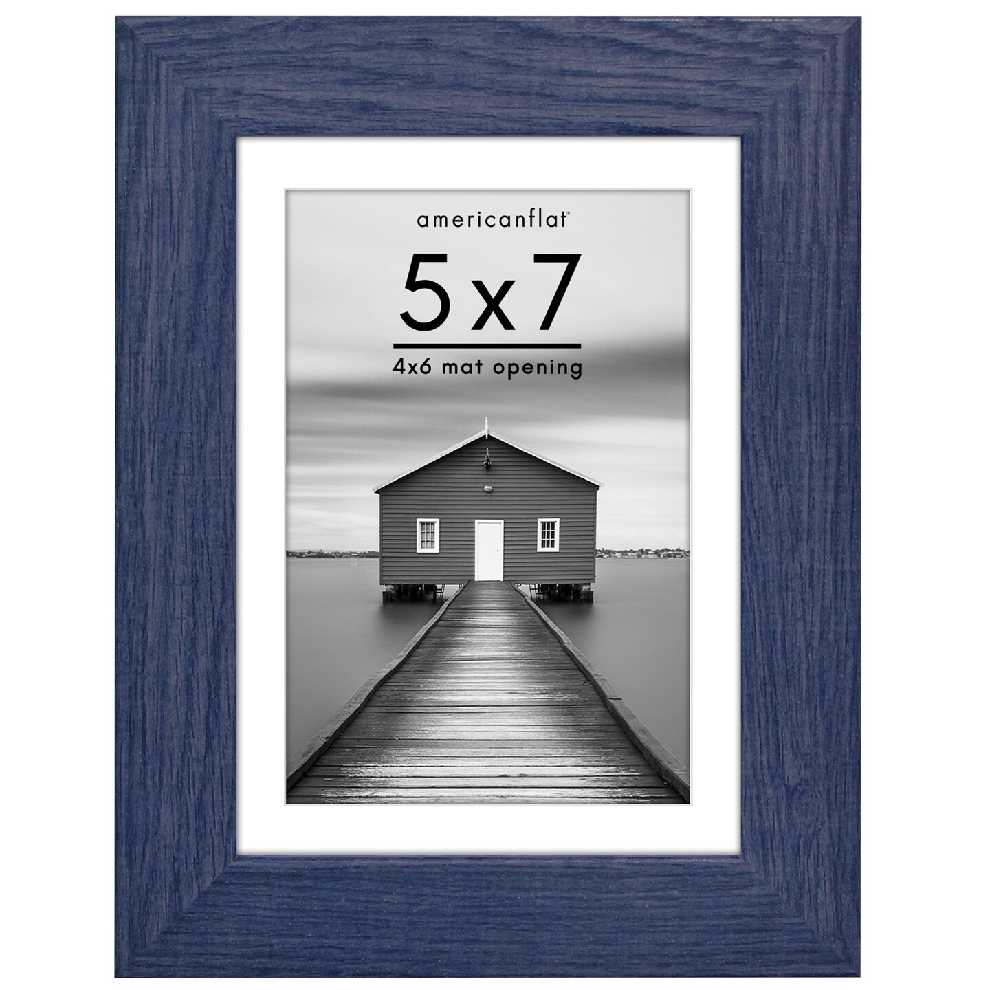 Americanflat Picture Frame with Wide Molding with Mat - Modern Wide Picture Frame - Plexiglass Cover - Hanging Hardware - Includes Easel