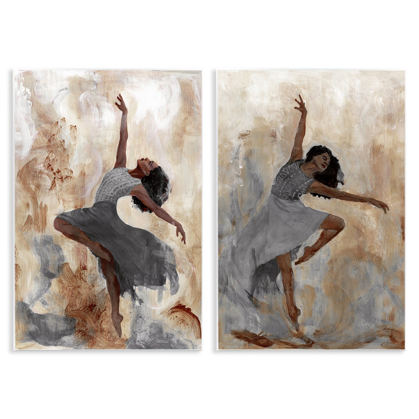 Stupell Industries Abstract Interpretive Dance Figure 2 pc Wall Plaque Art Set Design by Charity Henderson