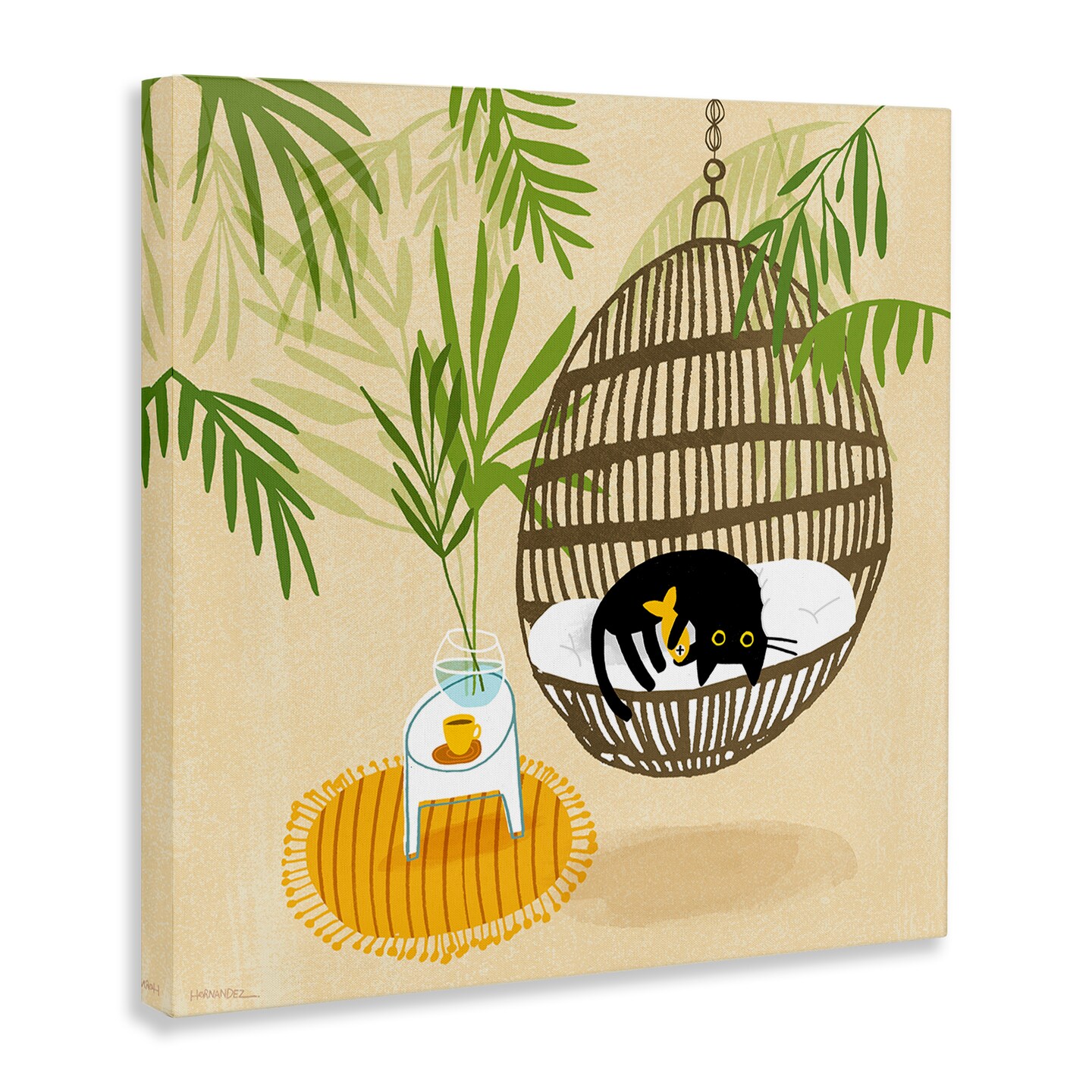 Stupell Industries Sleepy Cats on Porch Swing Canvas Wall Art Design by Leeza Hernandez