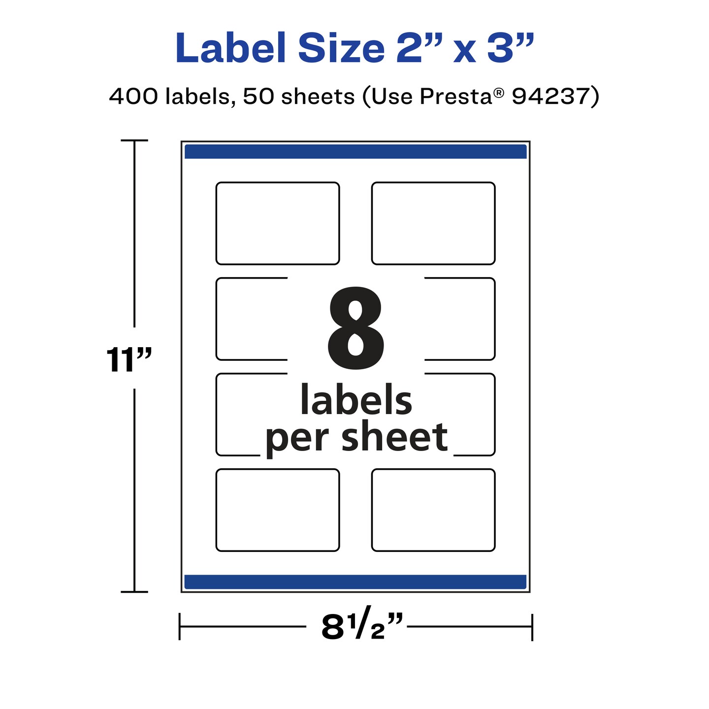 Avery Matte Clear Labels,  2&#x22; x 3&#x22; Rectangle