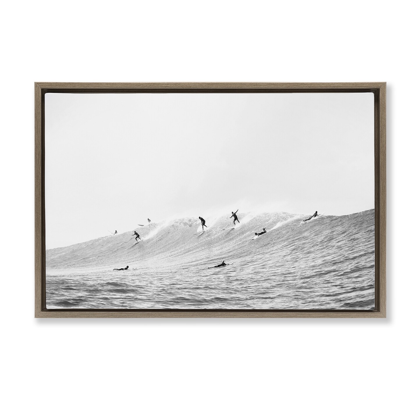 Stupell Industries Summer Wave Surfers Framed Floater Canvas Wall Art Design by Sisi and Seb