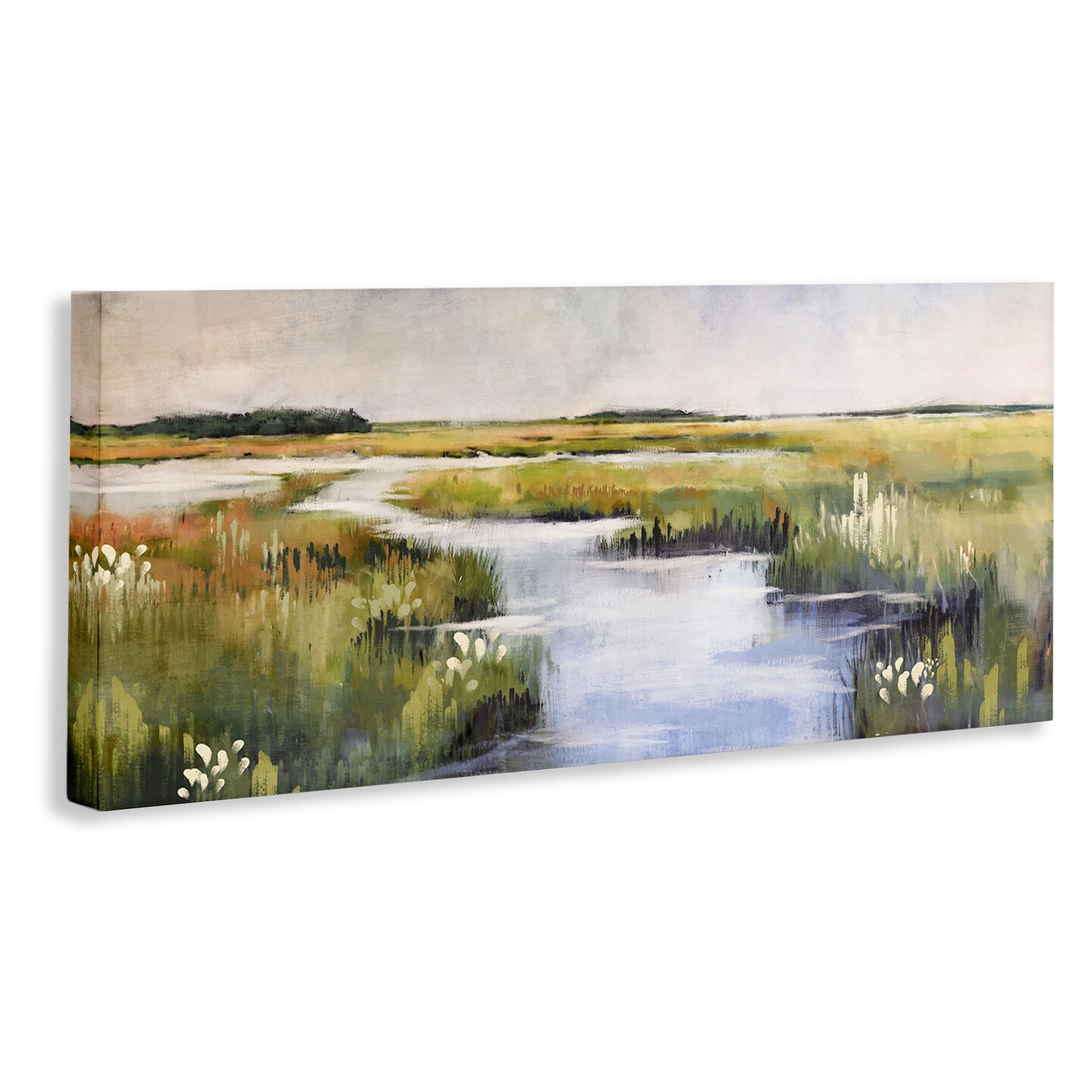 Stupell Industries River Through Marshlands Canvas Wall Art Design by Nina Blue