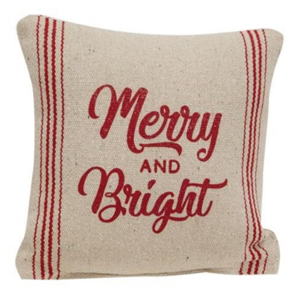 Merry &#x26; Bright Red Striped Pillow