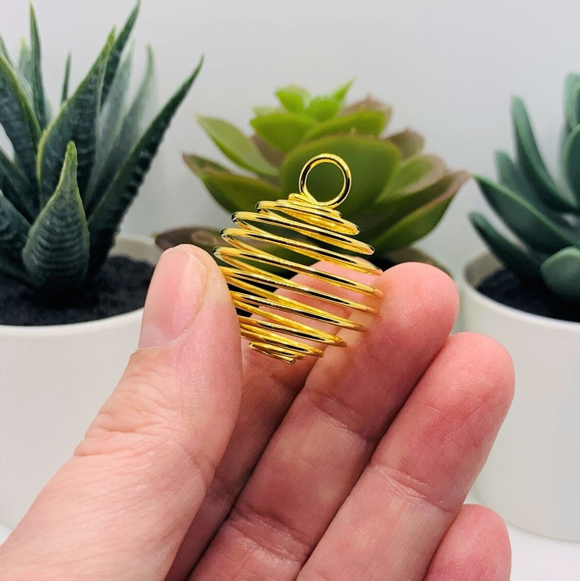 4 or 20 Pieces: 25 mm Gold Spiral Lantern Bead Cages