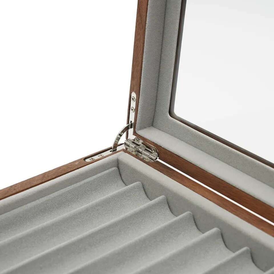 Walnut Wood Fountain Pen Display Organizer Storage Collector Box 34 Slots