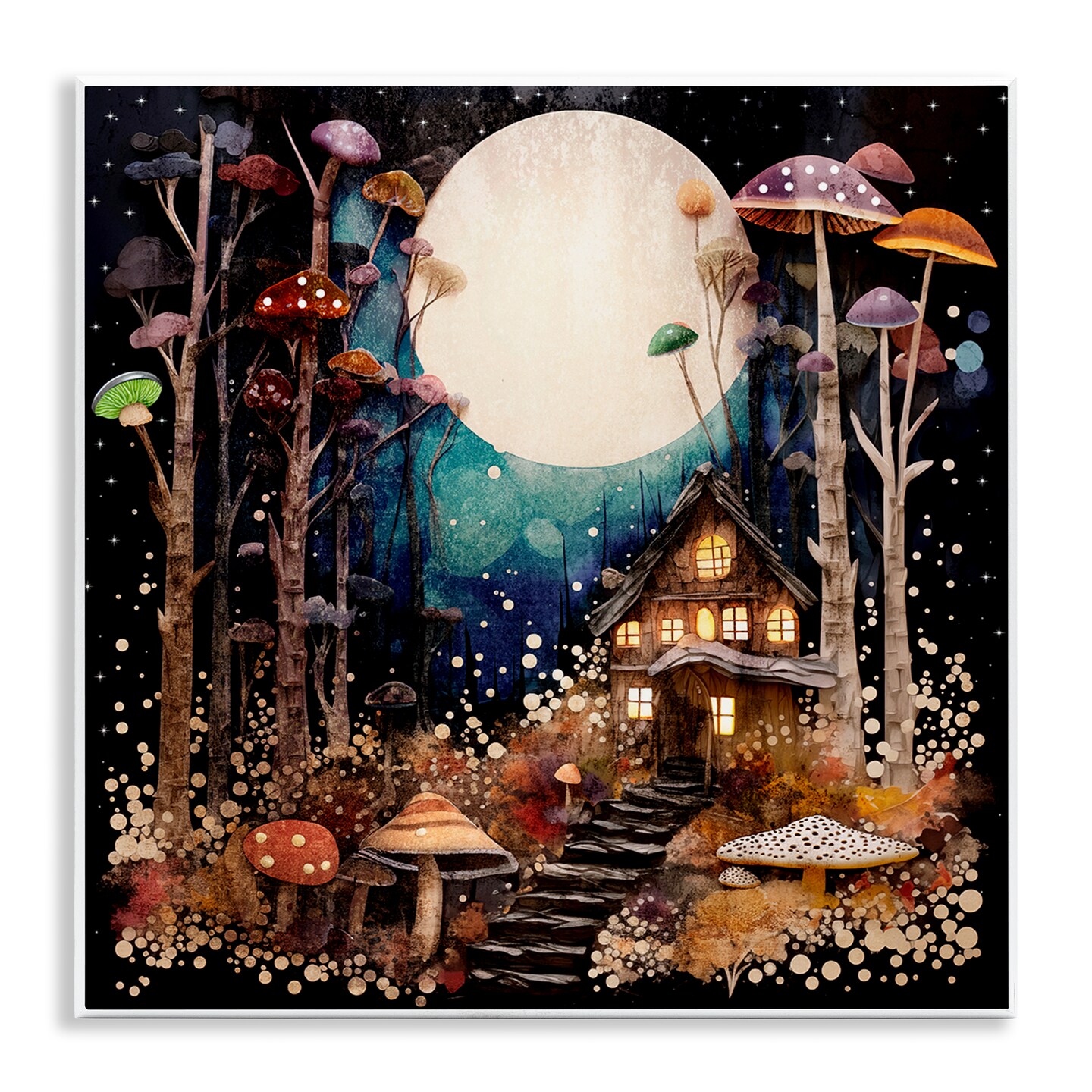 Stupell Industries Whimsical Mushroom Cottage Wall Plaque Art Design by Sasha