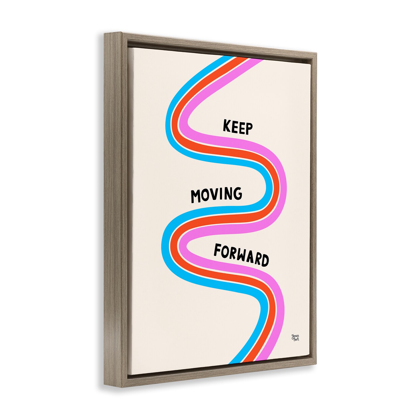 Stupell Industries Keep Moving Forward Framed Floater Canvas Wall Art Design by Jessica Beck