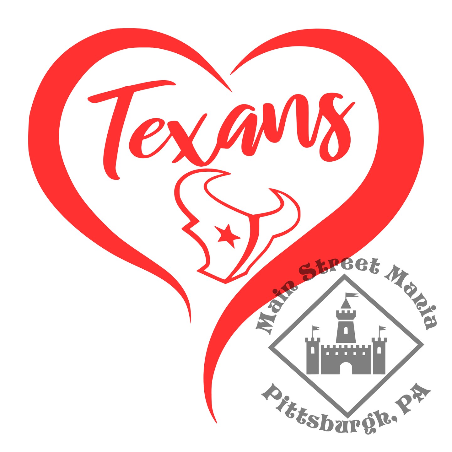 Texans Heart Sticker Decal product 4