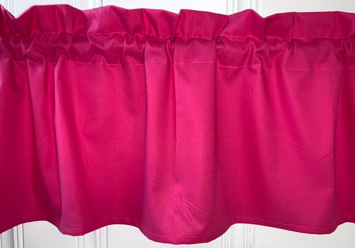 product name is Pink solid VALANCE CURTAIN Kitchen Window Treatments Solid Curtains Cotton