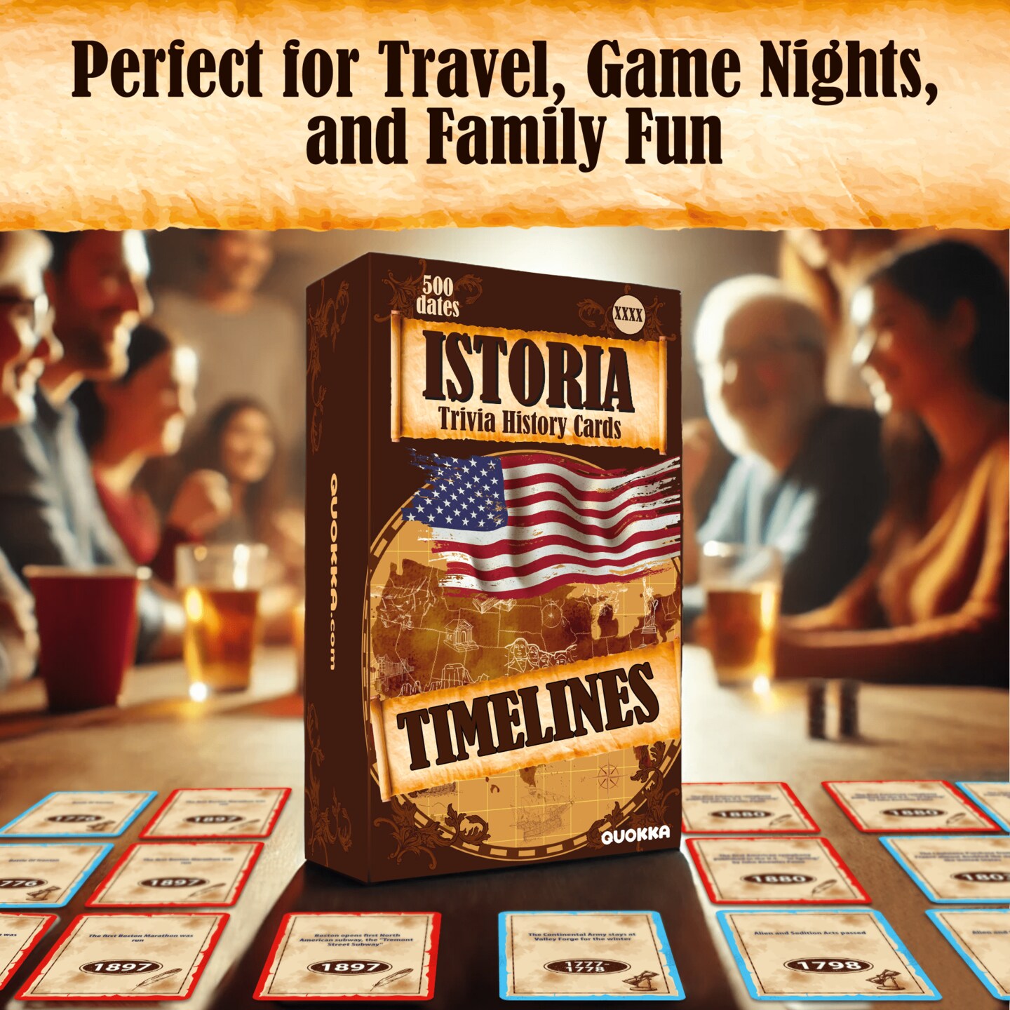 History &#x26; Personality Card Game | 500 Trivia Cards for Adults