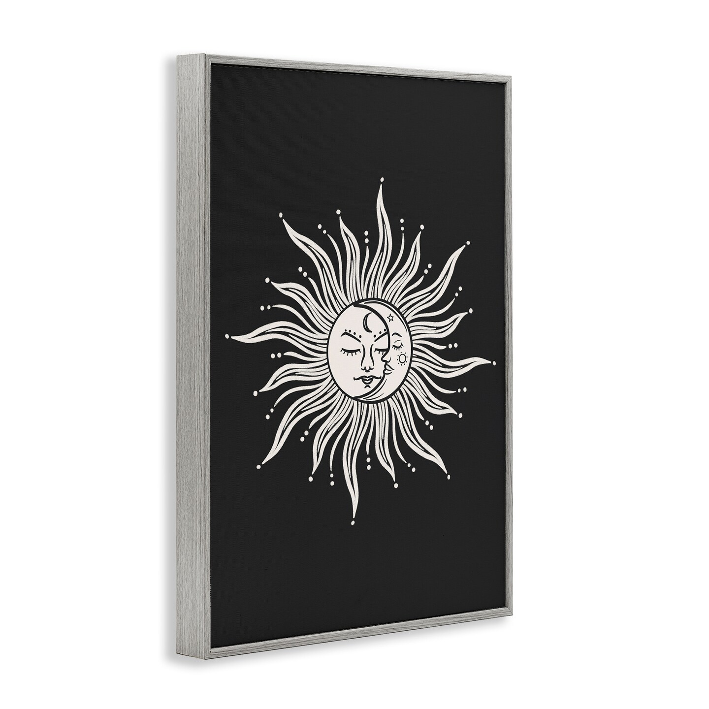 Stupell Industries Celestial Sun on Black Framed Giclee Wall Art Design by JJ Design House LLC