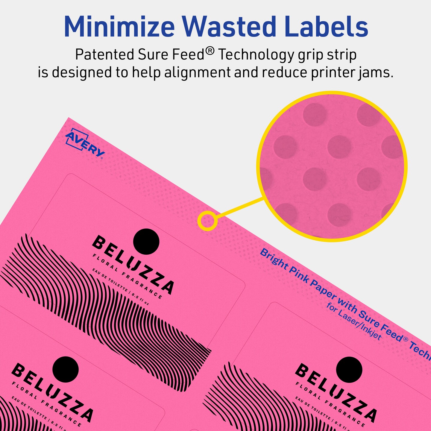 Avery Bright Pink Paper Labels, 2&#x22; x 3.5&#x22; Rectangle