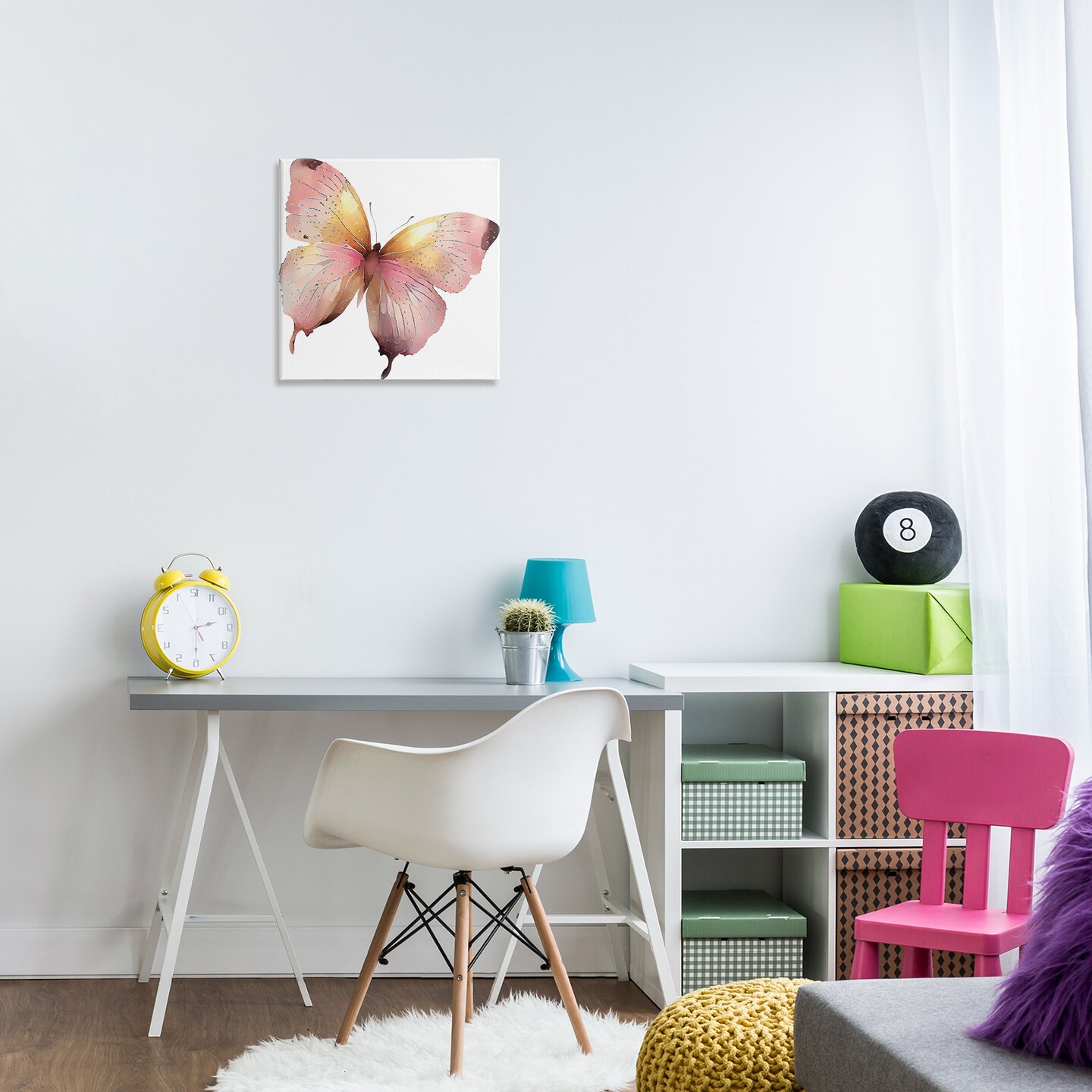 Stupell Industries Chic Pink Butterfly Canvas Wall Art Design by Birch&#x26;Ink