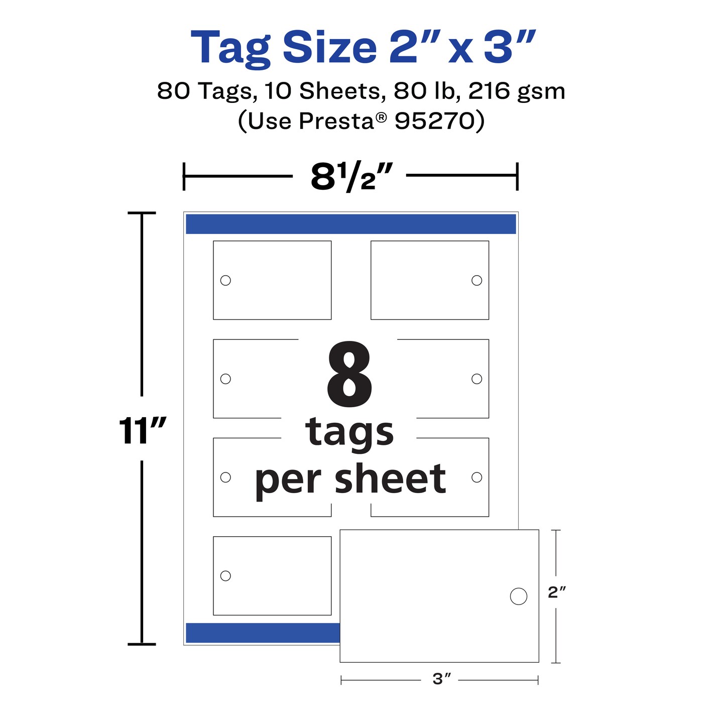 Avery Printable Matte White Tags with Strings, 2&#x22; x 3&#x22; Rectangle
