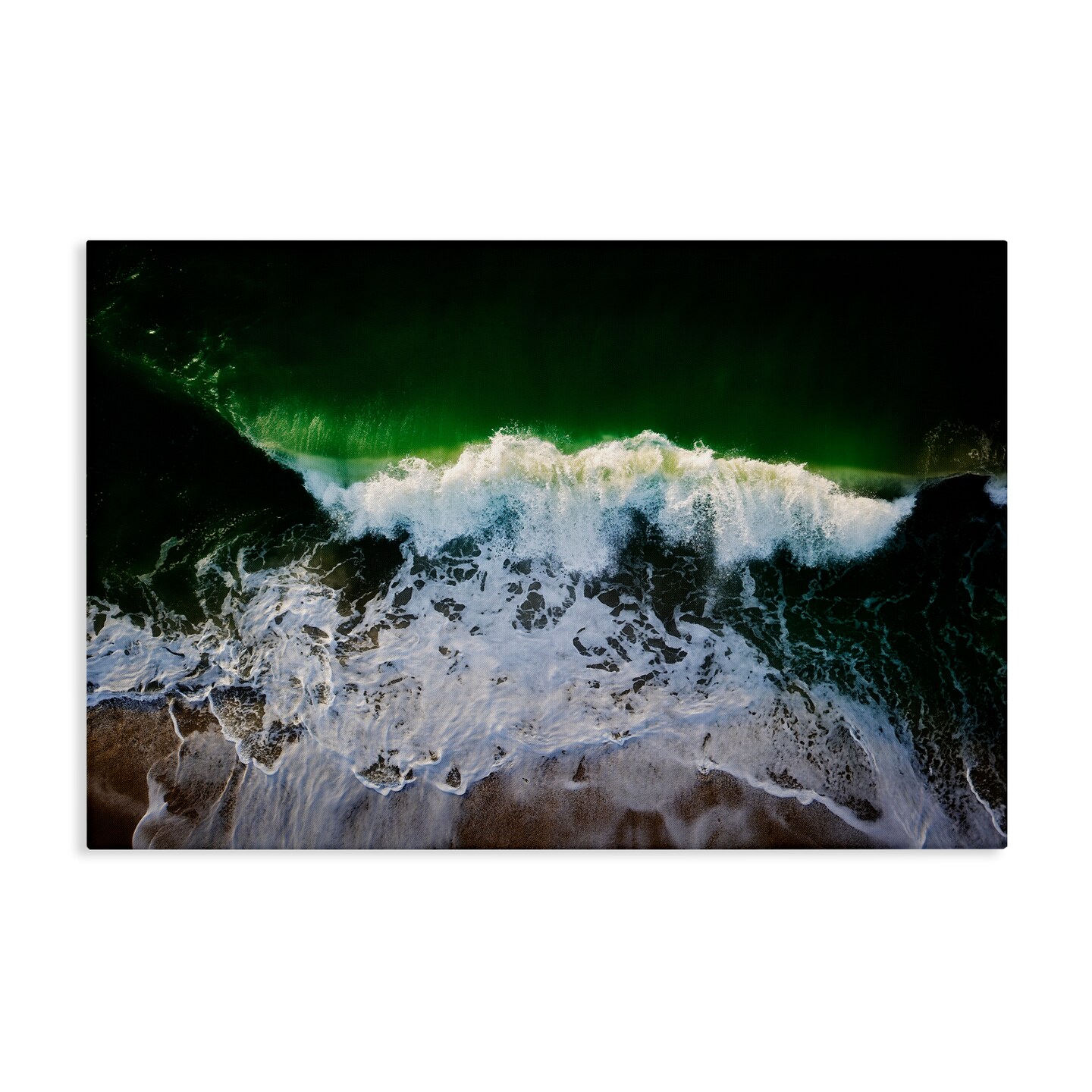 Stupell Industries Deep Green Wave Splash Canvas Wall Art Design by Rick Berk
