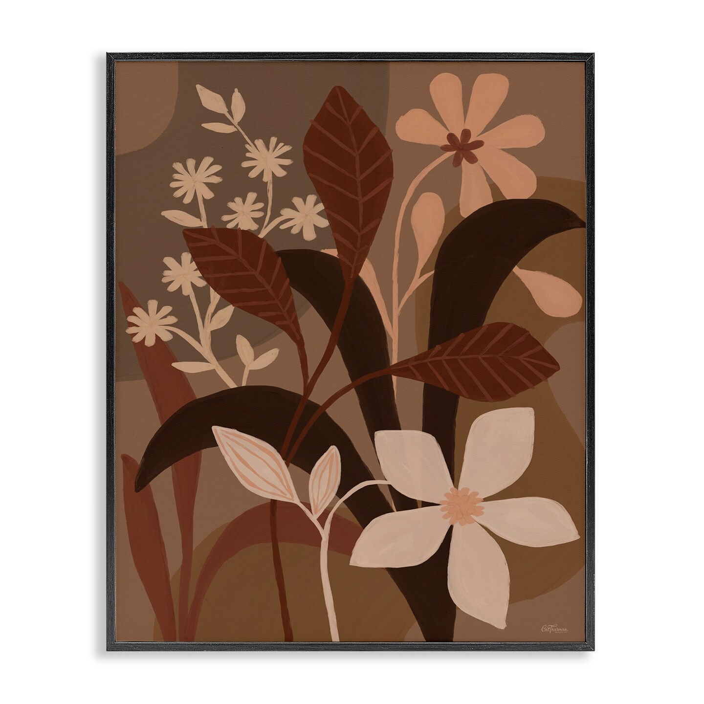 Stupell Industries Boho Plant Layers Framed Giclee Wall Art Design by Cat Thurman Designs