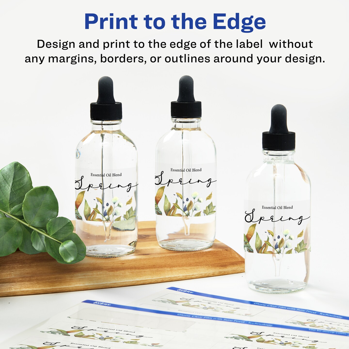 Avery Glossy Clear Rectangle Labels with Sure Feed, 1.5" x 2.75"