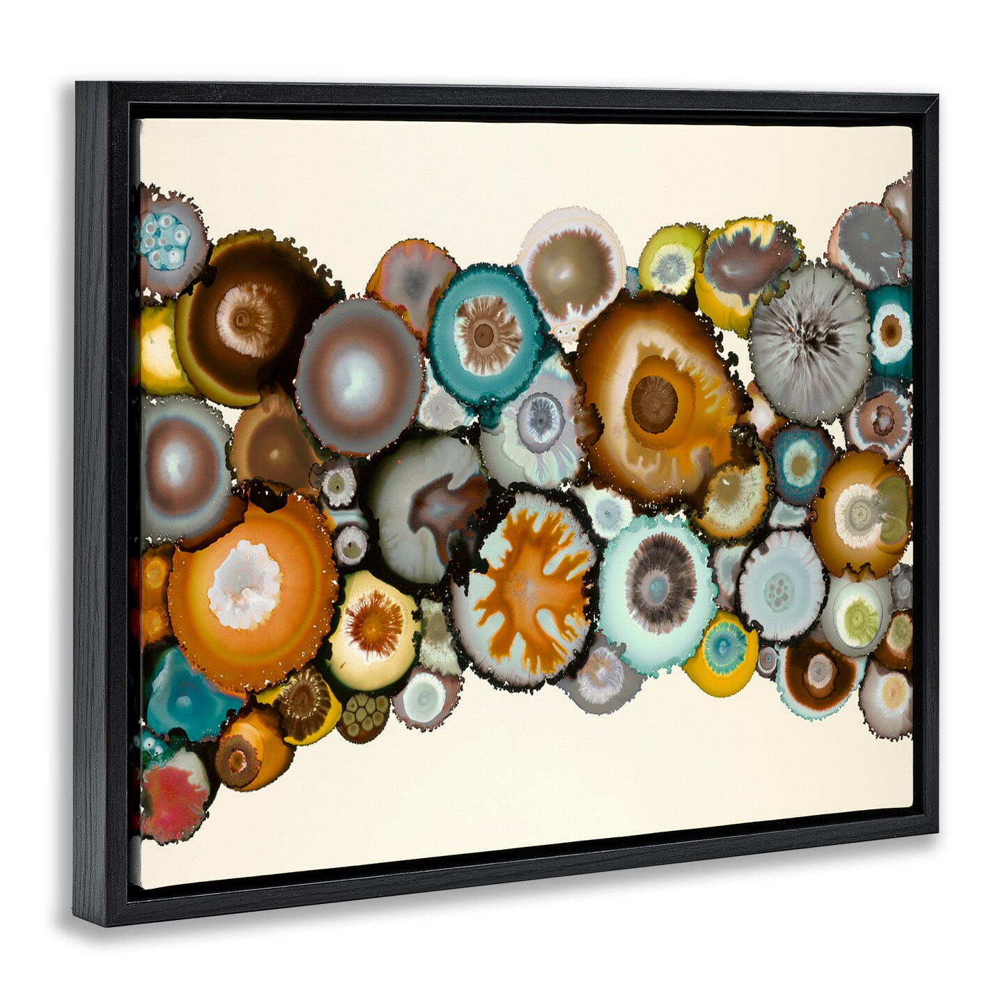 Stupell Industries Various Agate Clusters Framed Floater Canvas Wall Art Design by Laura Van Horne
