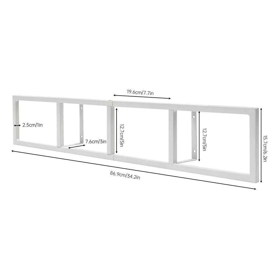 5 PCS Wall Mount Media Storage Rack CD DVD Organizer Metal Floating Shelf White