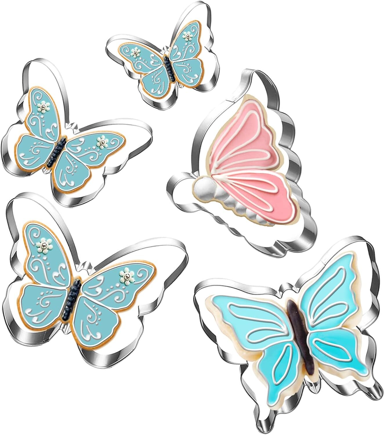 Butterfly Cookie Cutter Set 5 Piece Butterfly Fondant Biscui Cutters