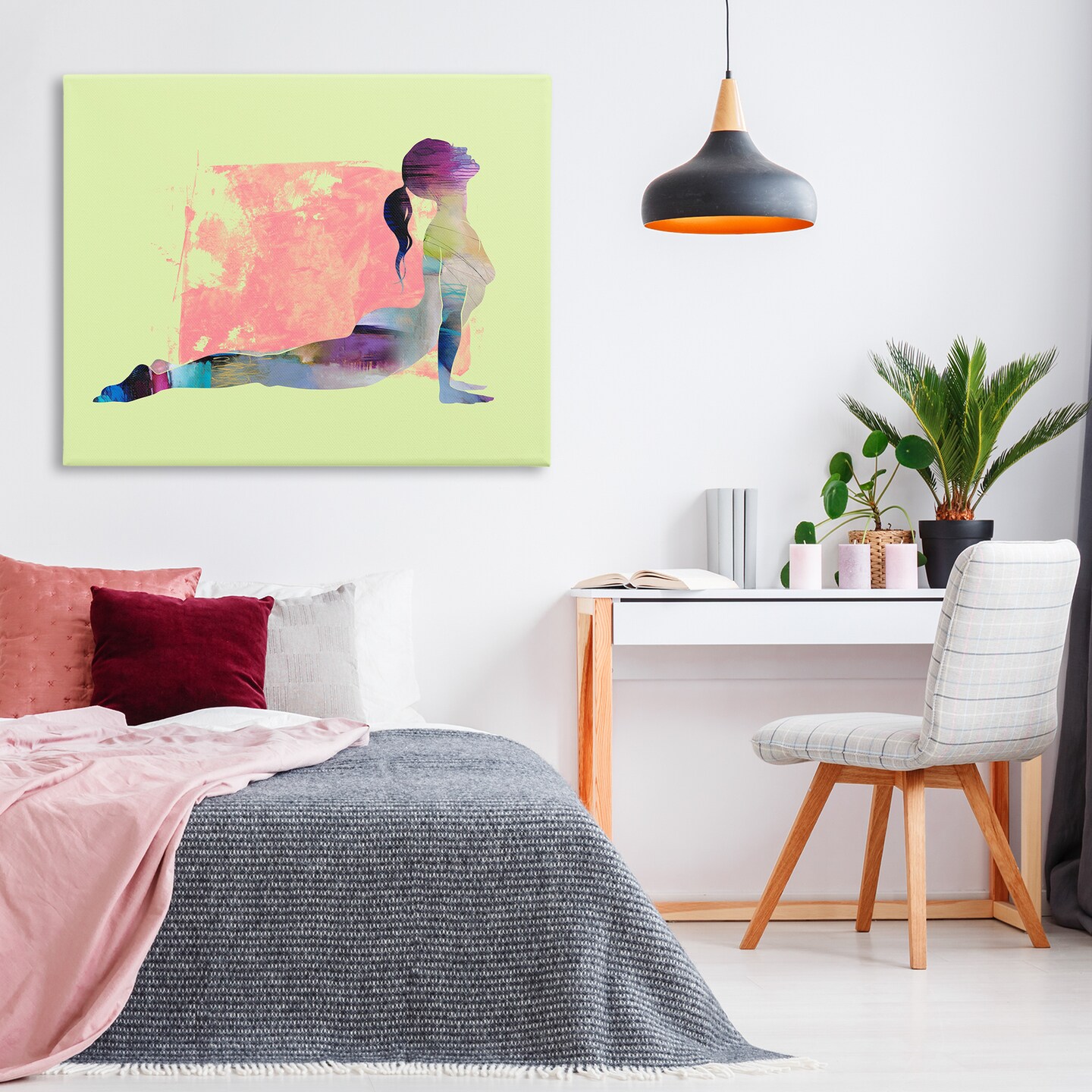 Stupell Industries Yoga Pose on Yellow Canvas Wall Art Design by Tim Parker