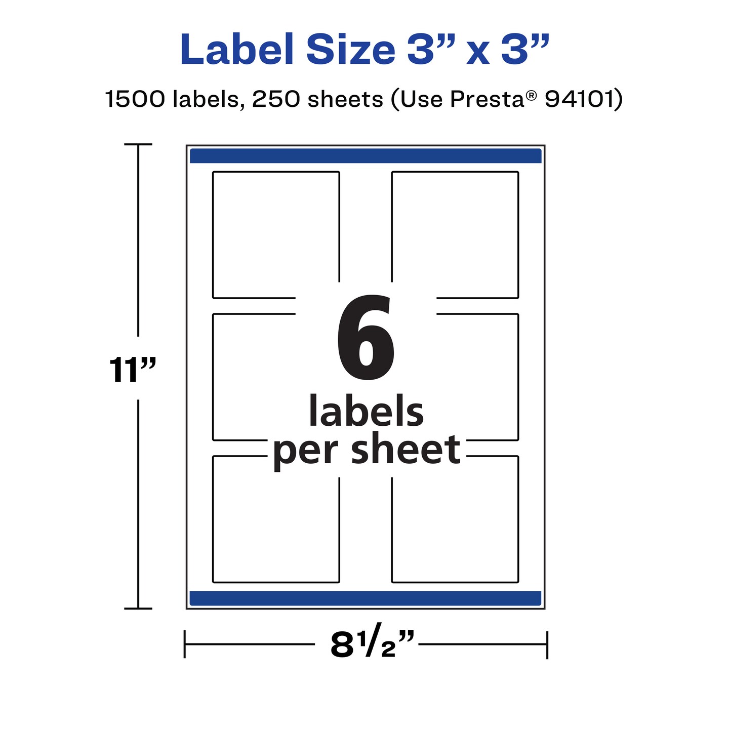Avery Matte White Square Labels, 3&#x22; x 3&#x22;