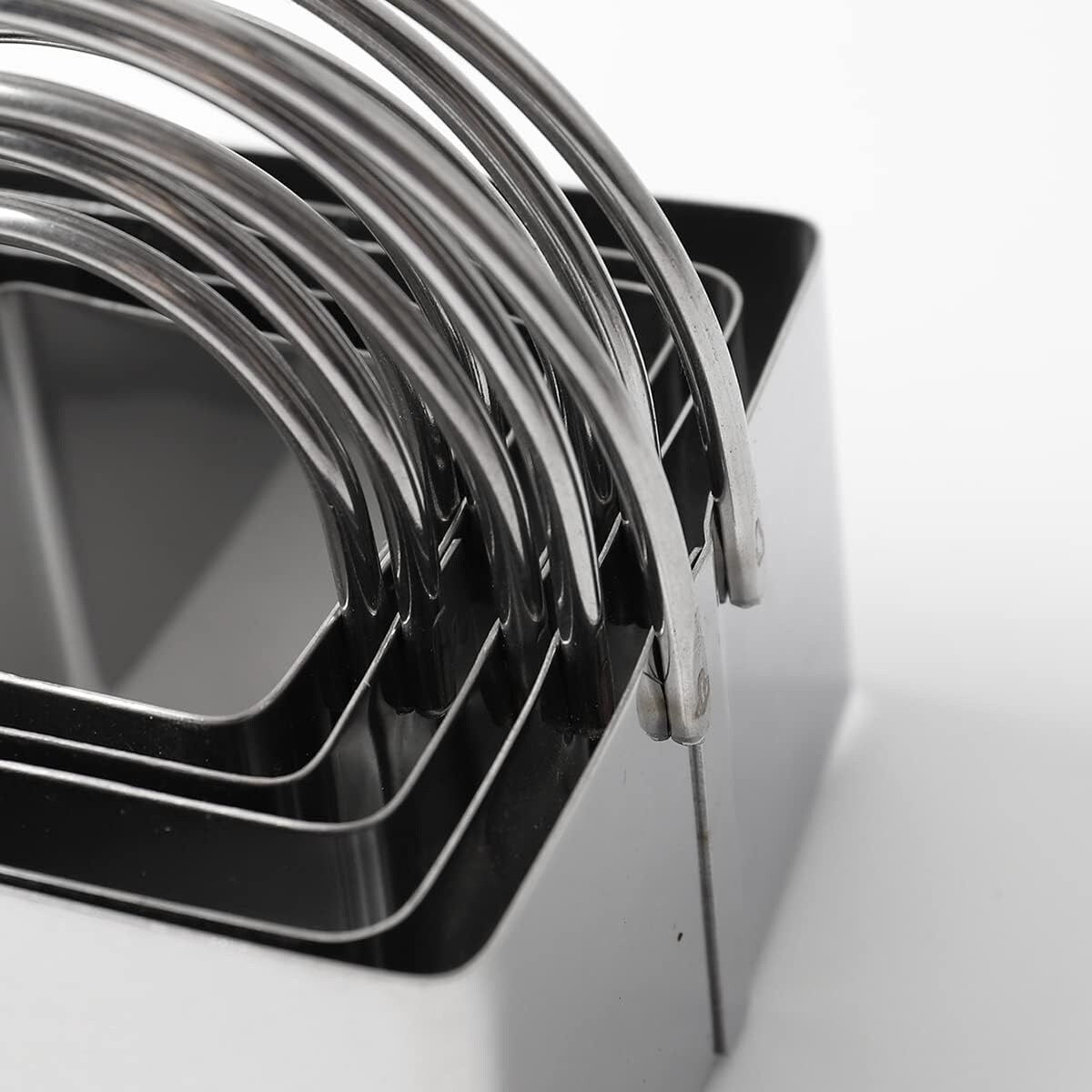 Cookie Cutter Set 10 Stainless Steel Round &#x26; Square Cutters with Handles