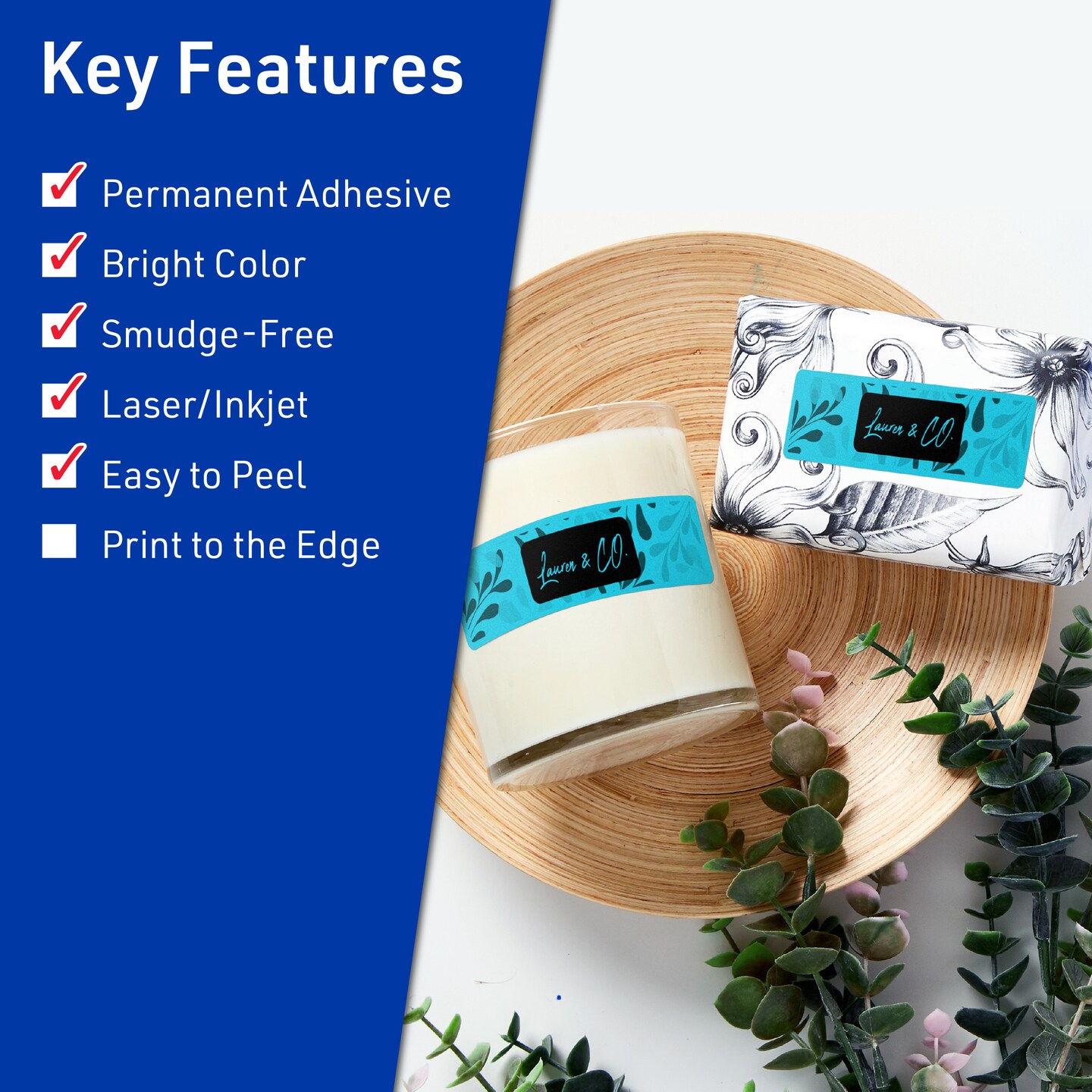 Avery Bright Blue Paper Labels, 1-1/3&#x22; x 4&#x22; Rectangle