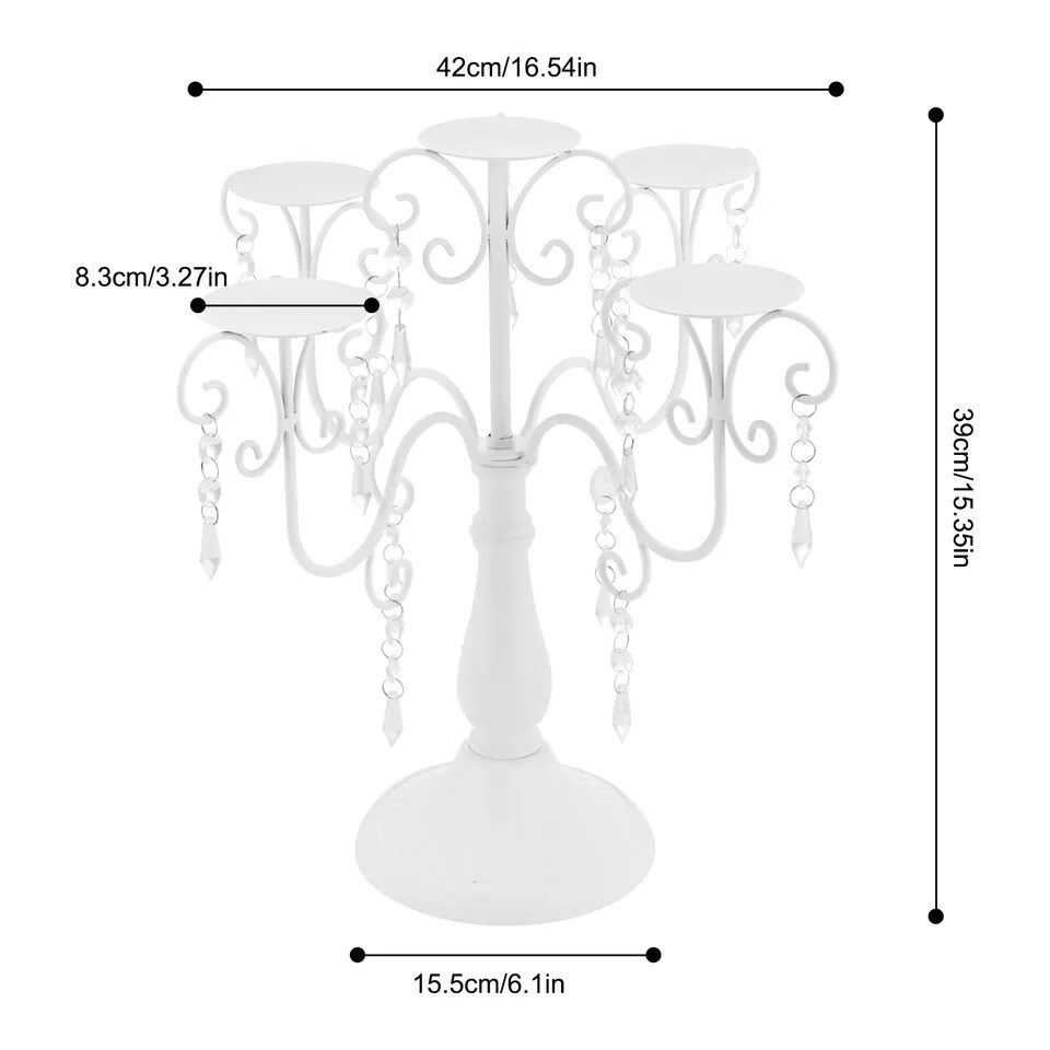 2Pcs 5-Arm Vintage Candle Holders Elegant Decors For Celebration Party Wedding