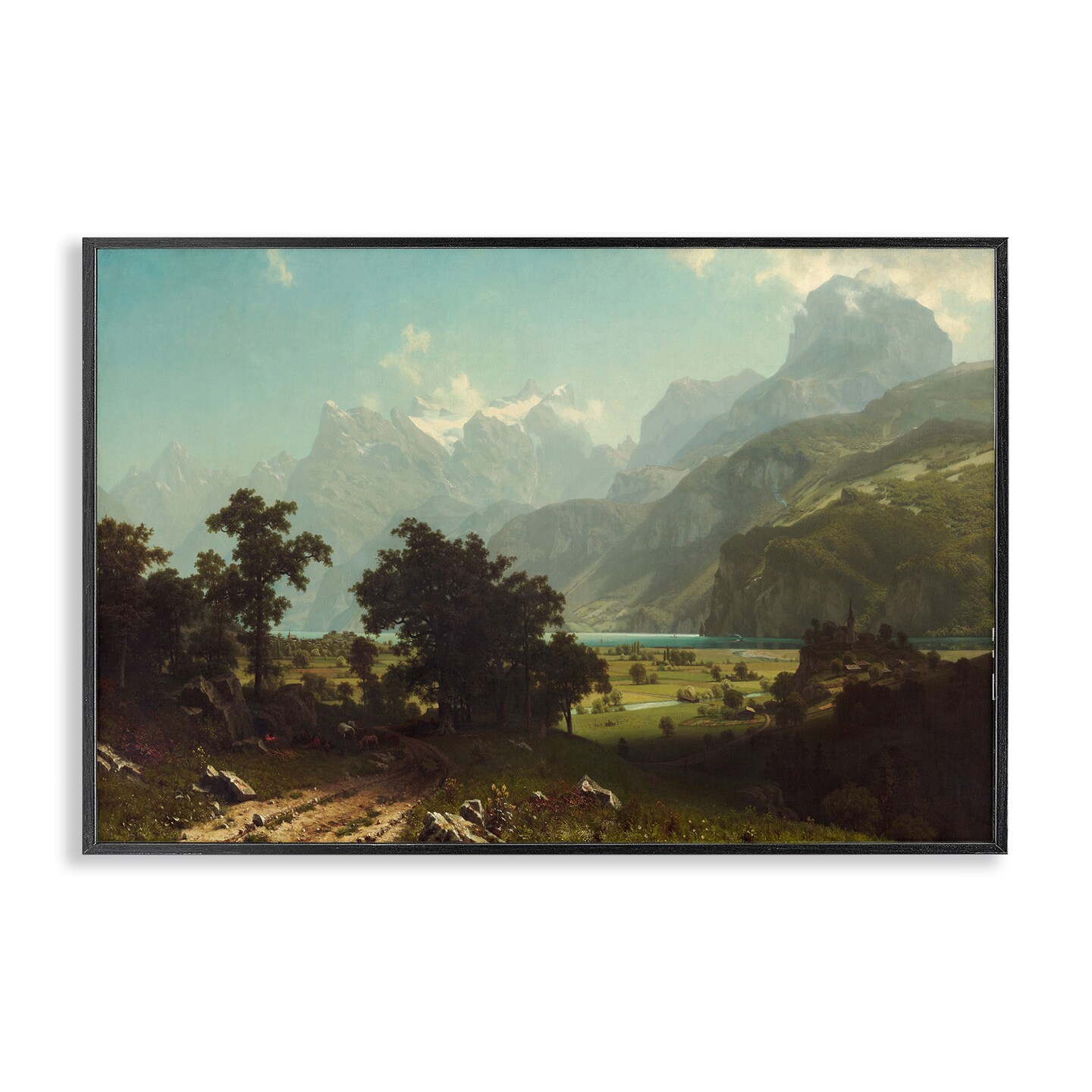 Stupell Industries Classical Bierstadt Lake Lucerne Framed Giclee Wall Art Design by one1000paintings