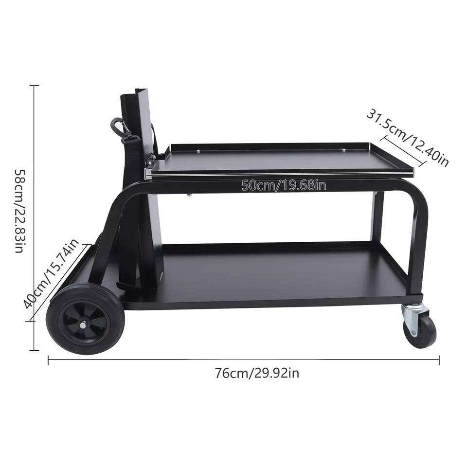 Universal Welding Cart Trolley w/2 Shelve Storage Tray for MIG TIG Plasma Welder