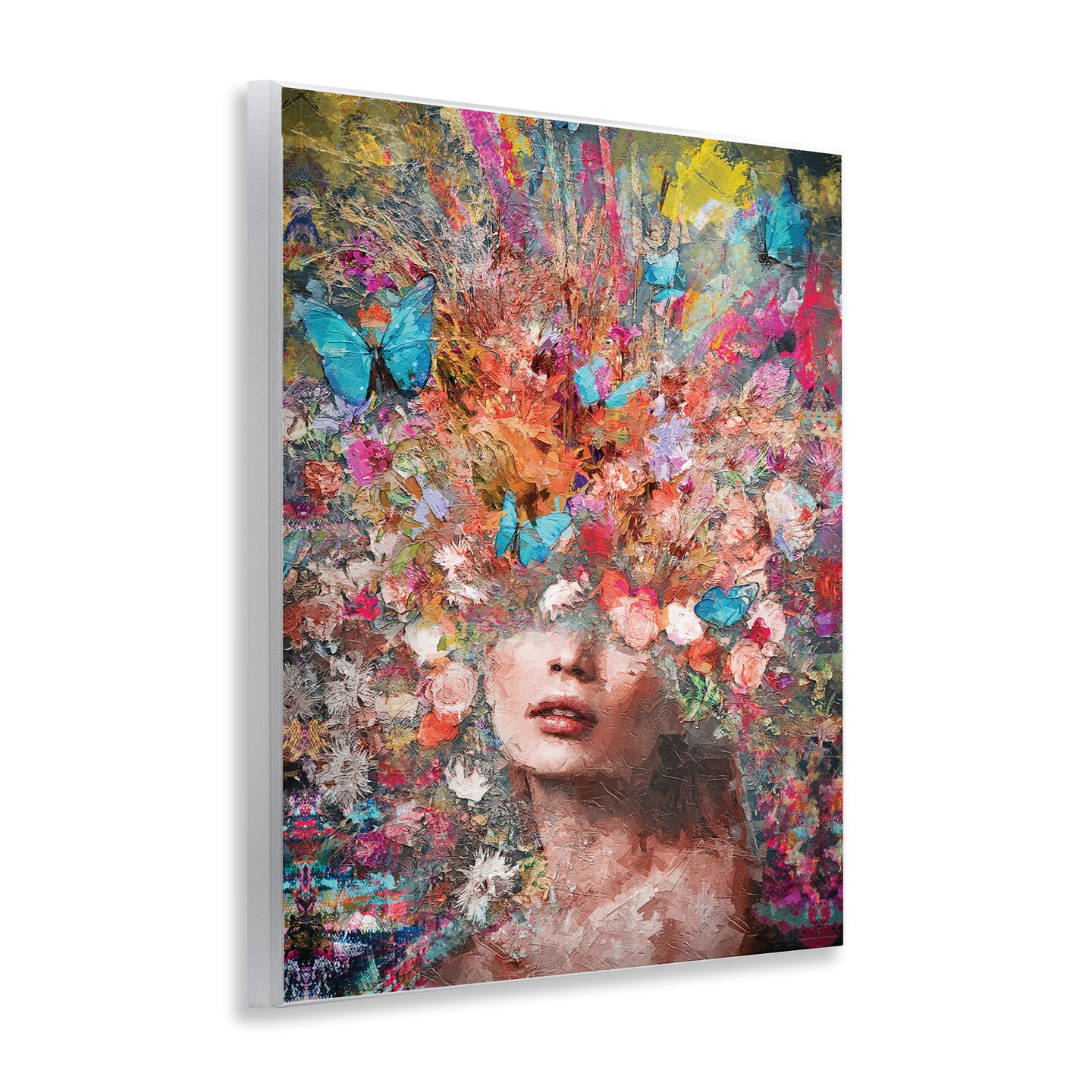 Stupell Industries Abstract Painterly Floral Face Wall Plaque Art Design by Reinders