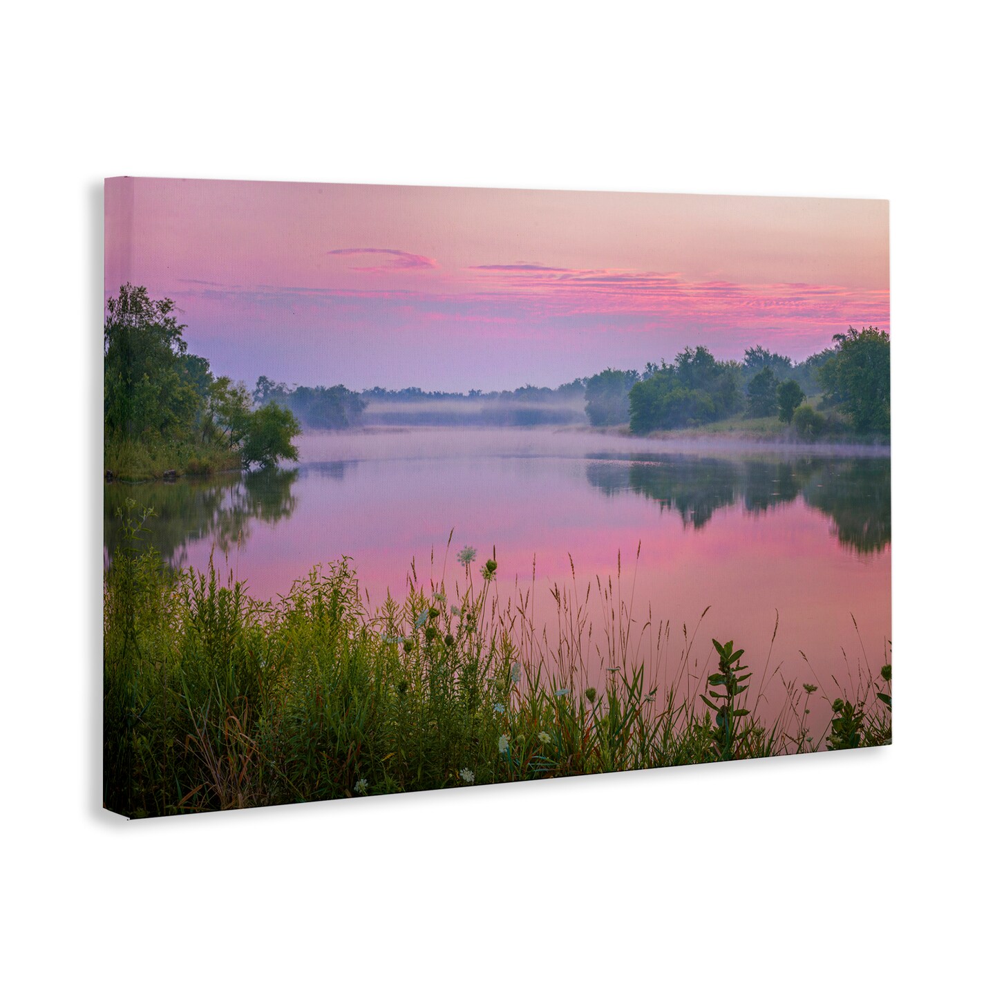 Stupell Industries Pink Dawn Sunrise Lake Canvas Wall Art Design by Marty Hulsebos