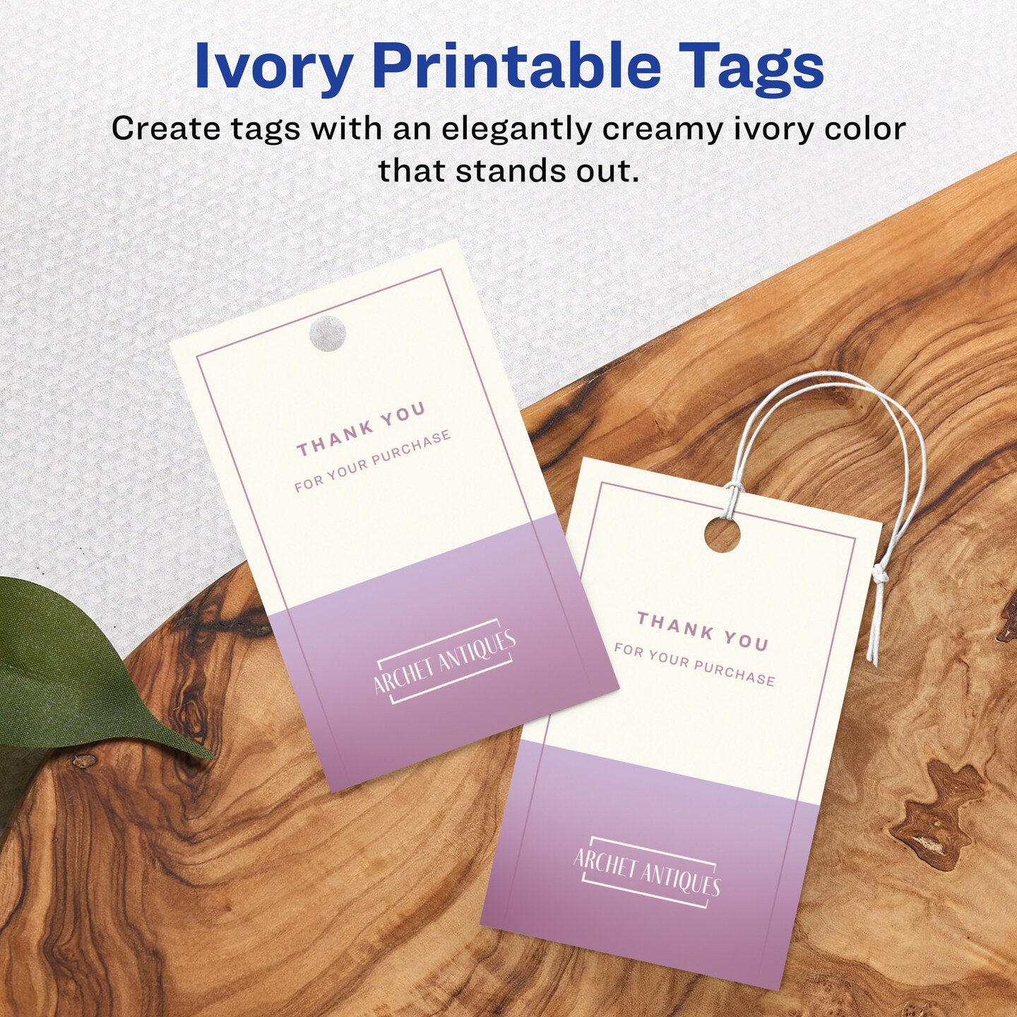 Avery 2&#x22; x 3&#x22; Rectangle, Matte Ivory Printable Tags