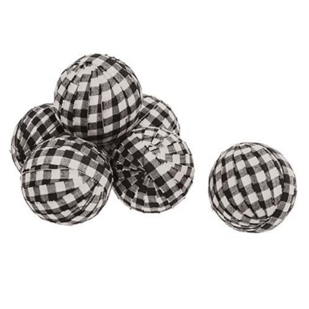 6-set Buffalo Check Fabric Rag Balls